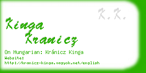 kinga kranicz business card